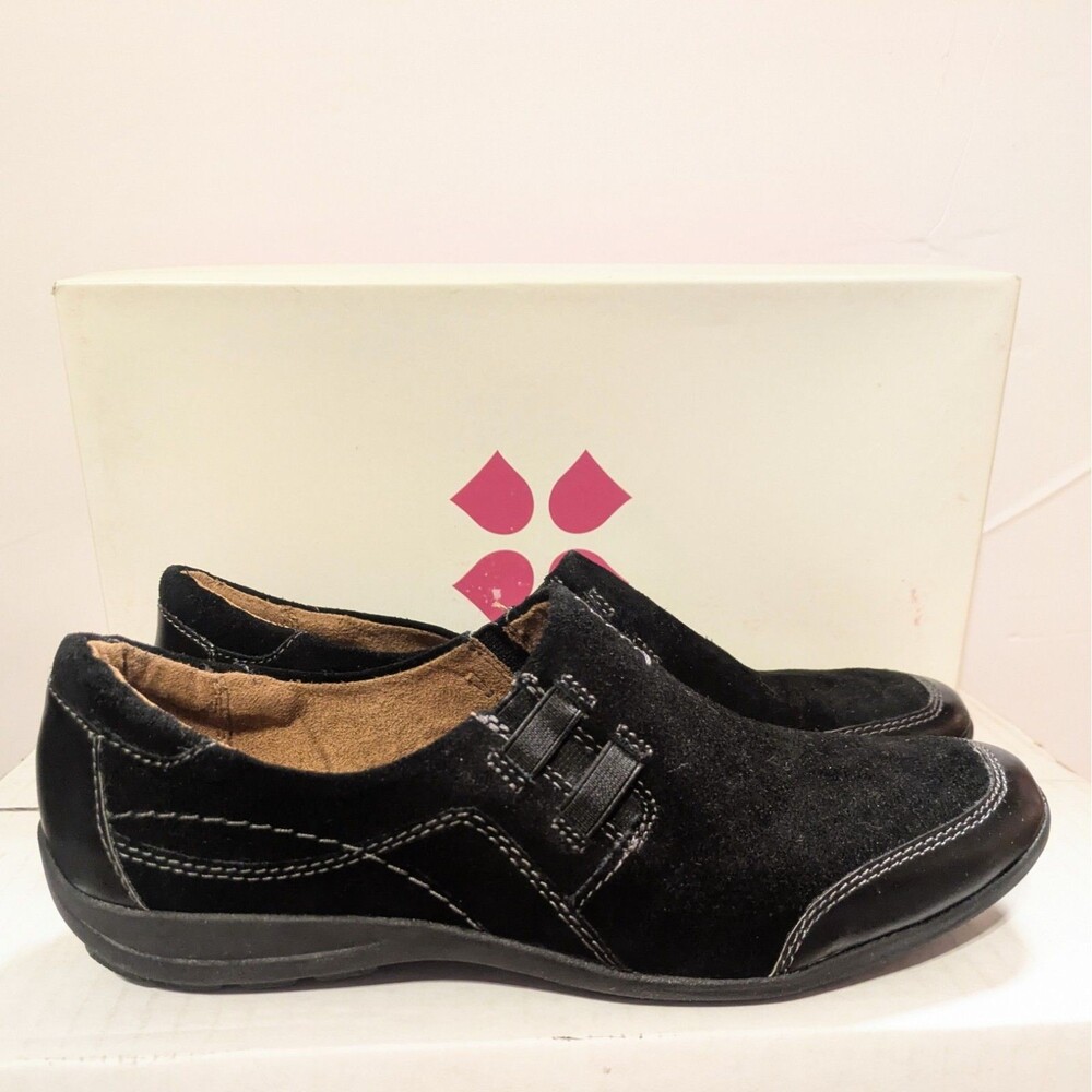 Naturalizer February Loafer Black Leather Women's Sz 7.5 Comfort Utility Chic